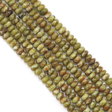 Load image into Gallery viewer, Genuine Green Serpentine Rondelle Smooth Beads, Sku#U1677