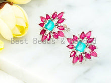 Load image into Gallery viewer, CZ Flower Star Stud Earring, Sku#O50