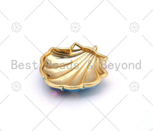 Load image into Gallery viewer, Colorful Enamel Shell Shape Pendant,18K Gold Filled Colorful CZ Micropave Shell Charm,Necklace Pendant, 35x37mm,Sku#LK438