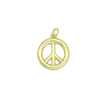 Load image into Gallery viewer, Gold Peace Sign Charm Pendant, Sku#L729