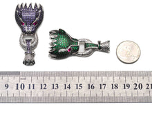 Load image into Gallery viewer, Large CZ Gold Leopard Dragon Head Clasp Pendant Spacer, Sku#ML59