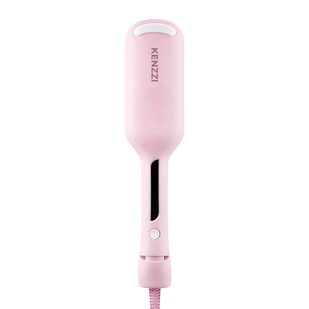 KENZZI Wave Styler 2-Barrel Hair Waver, 1.25 in, 6 Heat Settings, Pink
