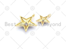 Load image into Gallery viewer, Colorful Enamel Five Point Star Shape Pendant, 18K Gold Filled CZ Micro Pave Enamel Charm,Enamel Jewelry,26x28/17x20mm,Sku#F1407