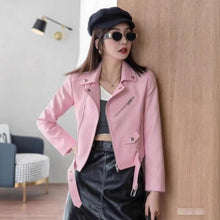 Load image into Gallery viewer, Women's Fashionable Leather Jacket Slim-Fit Coat
