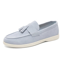 Load image into Gallery viewer, Men's Suede Slip-On Loafers with Tassel Detail - Business Casual Pointed Toe Shoes