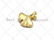 Load image into Gallery viewer, 18K Gold Ginkgo Biloba Leaf Shape Pendant, Leaf Charm, Leaf Pave Pendant, Gold plated, 15mm, Sku#LK28