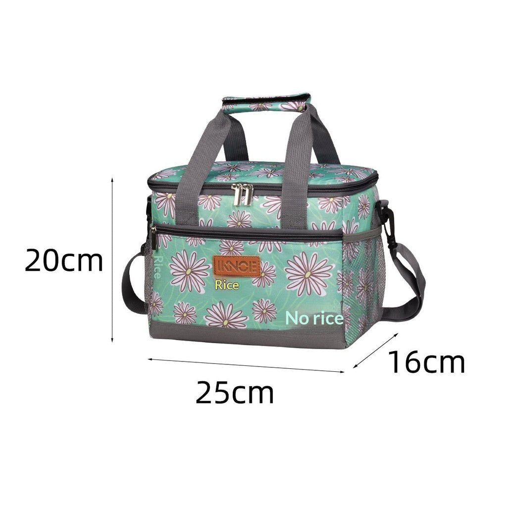 Insulated Tote Bag - Foldable Oxford Fabric Cooler Lunch Bag for Women