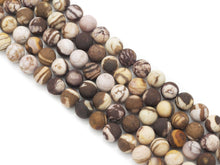 Load image into Gallery viewer, Matt Brown Zebra Jasper Round Smooth Beads, Sku#U1404
