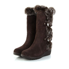 Load image into Gallery viewer, Women's Slip-On Fur Snow Boots | Warm Mid-Calf Winter Boots