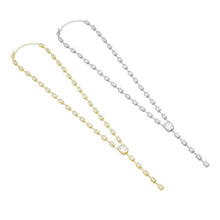 Load image into Gallery viewer, Rectangle CZ Gold Silver Y Shape Chain Necklace, Sku#A350