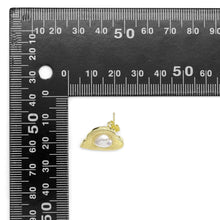Load image into Gallery viewer, Gold White Pearl Heart Stud Earrings, Sku#LD480