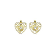 Load image into Gallery viewer, CZ Triangle Center Heart Charm, Sku#LK934