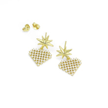 Load image into Gallery viewer, Gold Silver North Star Heart Earrings, Sku#A162