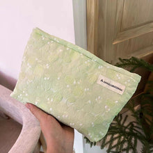 Load image into Gallery viewer, Floral Storage Pouch - Premium Cotton Cosmetic Bag with Nylon Lining