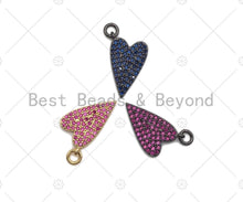 Load image into Gallery viewer, Colorful CZ Micro Pave Heart Shape Pendant/Charm, Fuchsia/Cobalt Cubic Zirconia Pendant/charm,9x16mm, sku#ML25