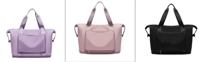 Foldable Travel Gym Bag for Women – Large Capacity Waterproof Duffel Bag with Wet Pocket & Luggage Strap