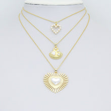 Load image into Gallery viewer, White Pearl Heart White Cross Shell Starfish Charm Pendant,Sku#LD746