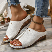 Load image into Gallery viewer, Women's Crocodile Pattern Wedge Sandals | Fish Mouth Open Toe Platform Slippers