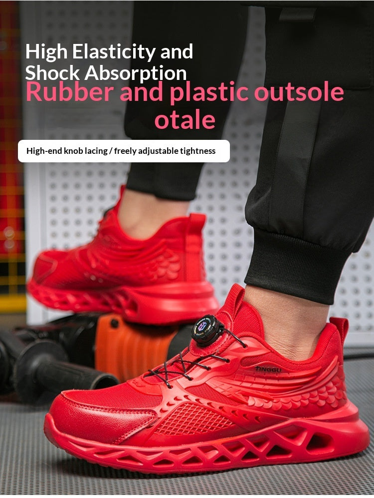 Men's Steel Toe Work Shoes - Impact-Resistant Puncture-Proof Breathable Safety Shoes