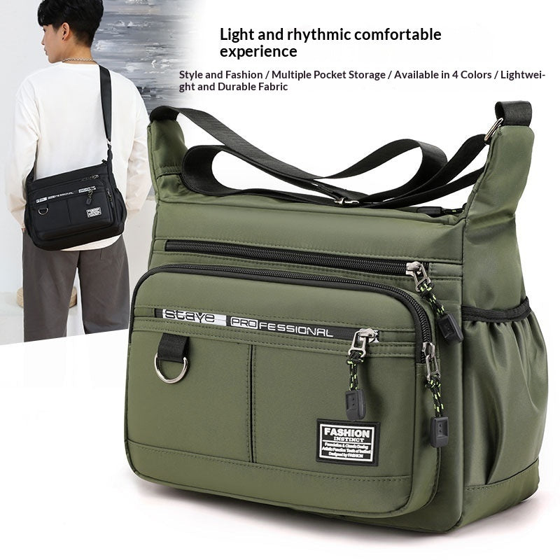 Men's Crossbody Bag Business Travel Shoulder Bag - Oxford Fabric