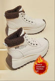 Women's Fleece-Lined High-Top Winter Sneakers | PU Leather Dad Shoes – Sarah Express