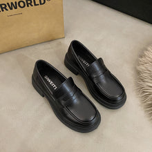 Load image into Gallery viewer, Women's Vintage Preppy Leather Casual Shoes - Round Toe Platform Shoes
