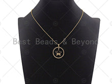 Load image into Gallery viewer, 18k Shiny Gold Dangle Heart Dangle Star On Round Ring Charms, Gold Plated Charms, Heart Pendant, Gold Pendant, 27x29mm,Sku#LK141