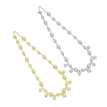 Load image into Gallery viewer, Gold Silver Dangle Ball Link Adjustable Necklace, Sku#A429