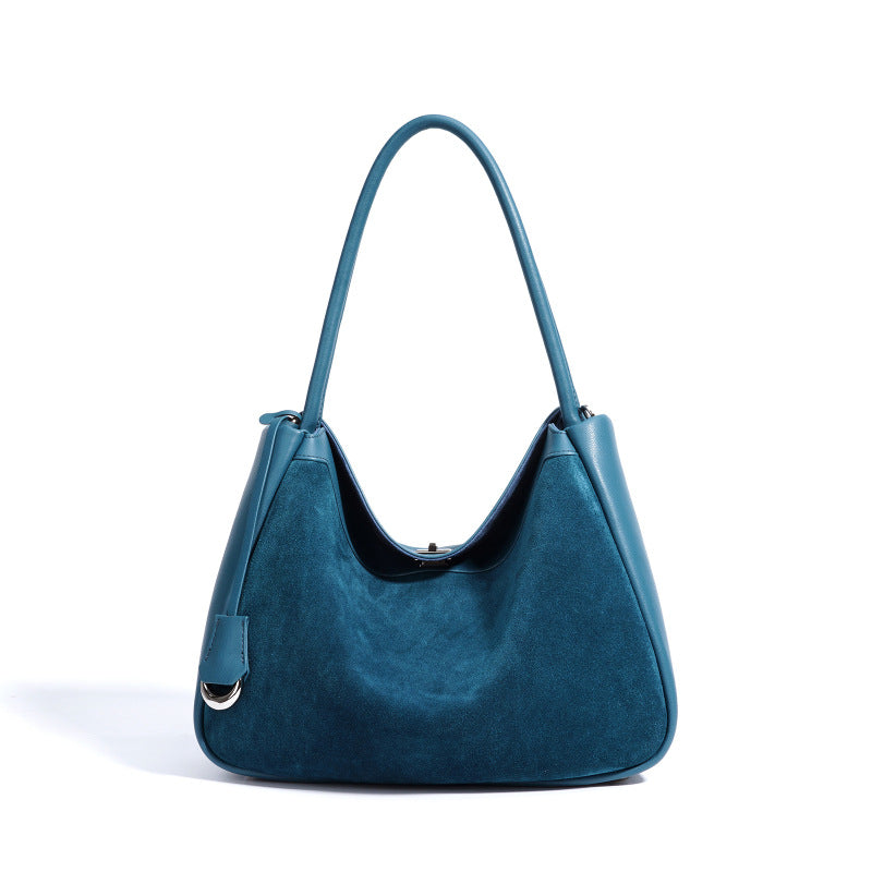 Genuine Leather Tote Bag for Women - Premium Cowhide Shoulder Bag with Zipper Pockets