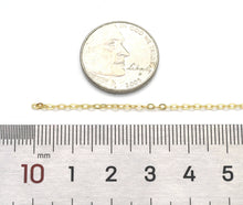 Load image into Gallery viewer, Dainty Oval Rolo link Gold unfinished chain by yard,sku# LX164