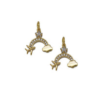 Load image into Gallery viewer, CZ Pave Rainbow Airplane Cloud Charm, Sku#CP41