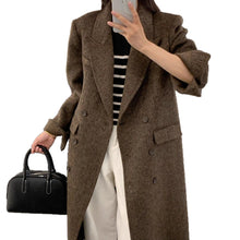 Load image into Gallery viewer, Above-the-knee Long Double-faced Wool Coat For Women