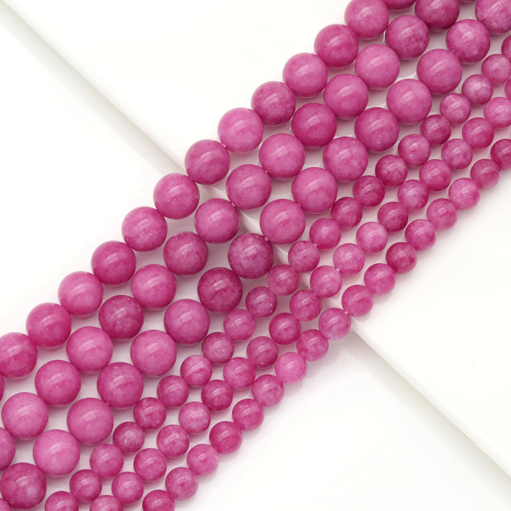 Rhodochrosite Jade Round Smooth Beads, Sku#U1821