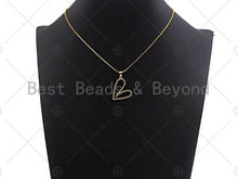 Load image into Gallery viewer, 18K Gold Finish Large Heart Shape Pendant,Heart Charm, Heart Pave Pendant, Gold plated, 21x25mm, Sku#LK56