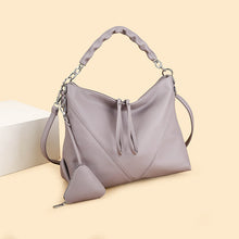 Load image into Gallery viewer, Women's Genuine Leather Chain Shoulder Crossbody Bag with Triangle Pouch