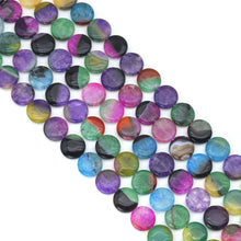 Load image into Gallery viewer, 18mm Mixed Color Fire Agate Flat Coin Beads, Sku#U2141