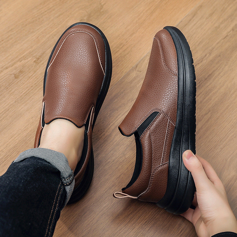 Men's Luxury Leather Slip-On Loafers | Lightweight Casual Walking Shoes