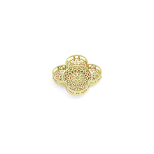 Load image into Gallery viewer, Colorful CZ Large four Petal Flower Charm Pendant, Sku#LX589