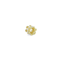 Load image into Gallery viewer, CZ White Pearl Gold Flower Tube Charm Spacer Beads, Sku#A422