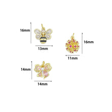 Load image into Gallery viewer, CZ Bee Bow Flower ball Charm Pendant,Sku#A497
