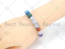 Load image into Gallery viewer, Natural Multicolor/Orange Fire Agate Stretchy Bracelet
