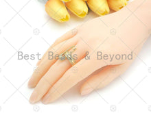 Load image into Gallery viewer, CZ Fancy Safety Pin Open Ring, Sku#LD51