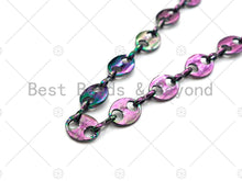 Load image into Gallery viewer, High Quality Rainbow Hand Made Oval Anchor / Mariner Chain,Wholesale bulk Chain, 7x9mm, sku#M338