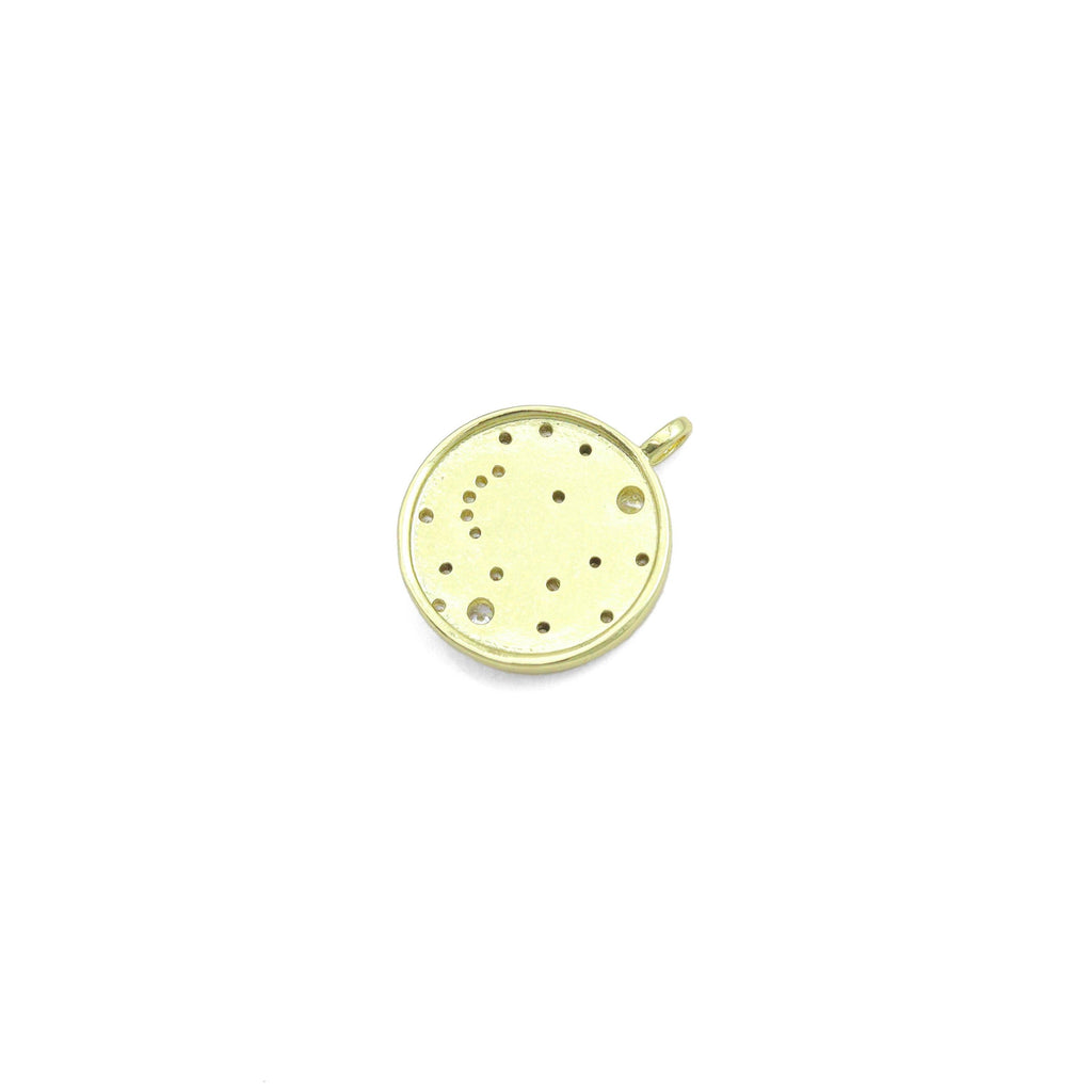 Clear CZ Pearl Moon Star Coin Charm Pendant,Sku#LX861
