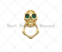 Load image into Gallery viewer, CZ Micro Pave Colorful Eye Skull Shape Pendant/Charm,Cubic Zirconia Charm, Necklace Bracelet Charm Pendant,29x13mm, Sku#LK261