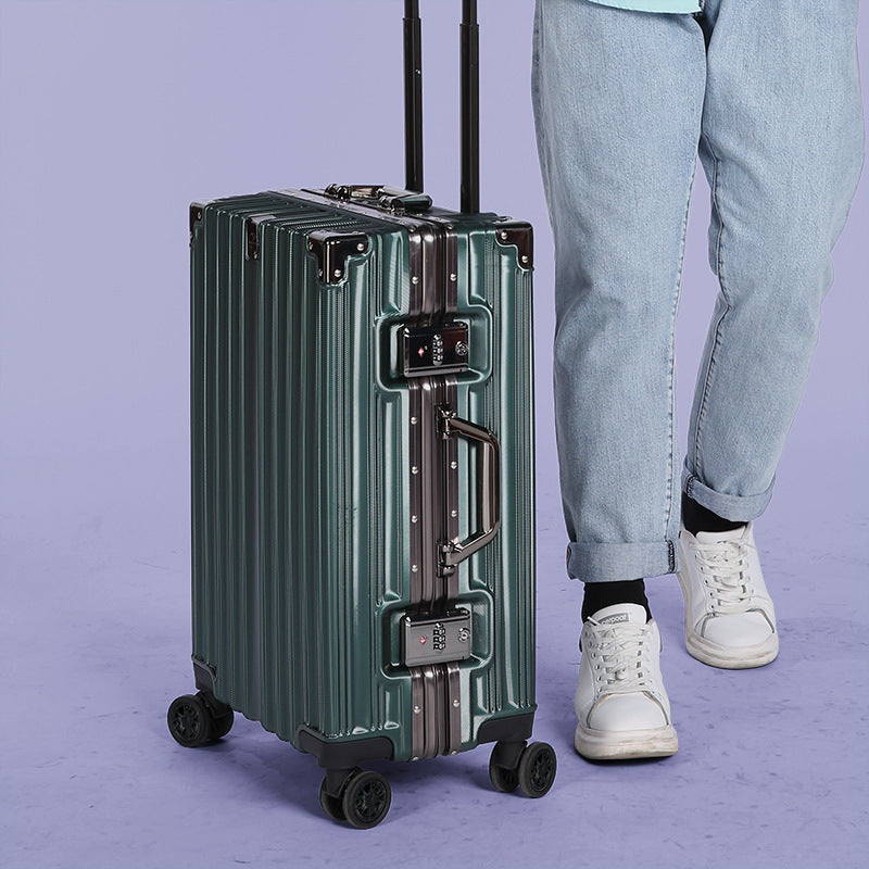 Premium Aluminum Frame Luggage - Rivet-Reinforced Travel Suitcase with Spinner Wheels