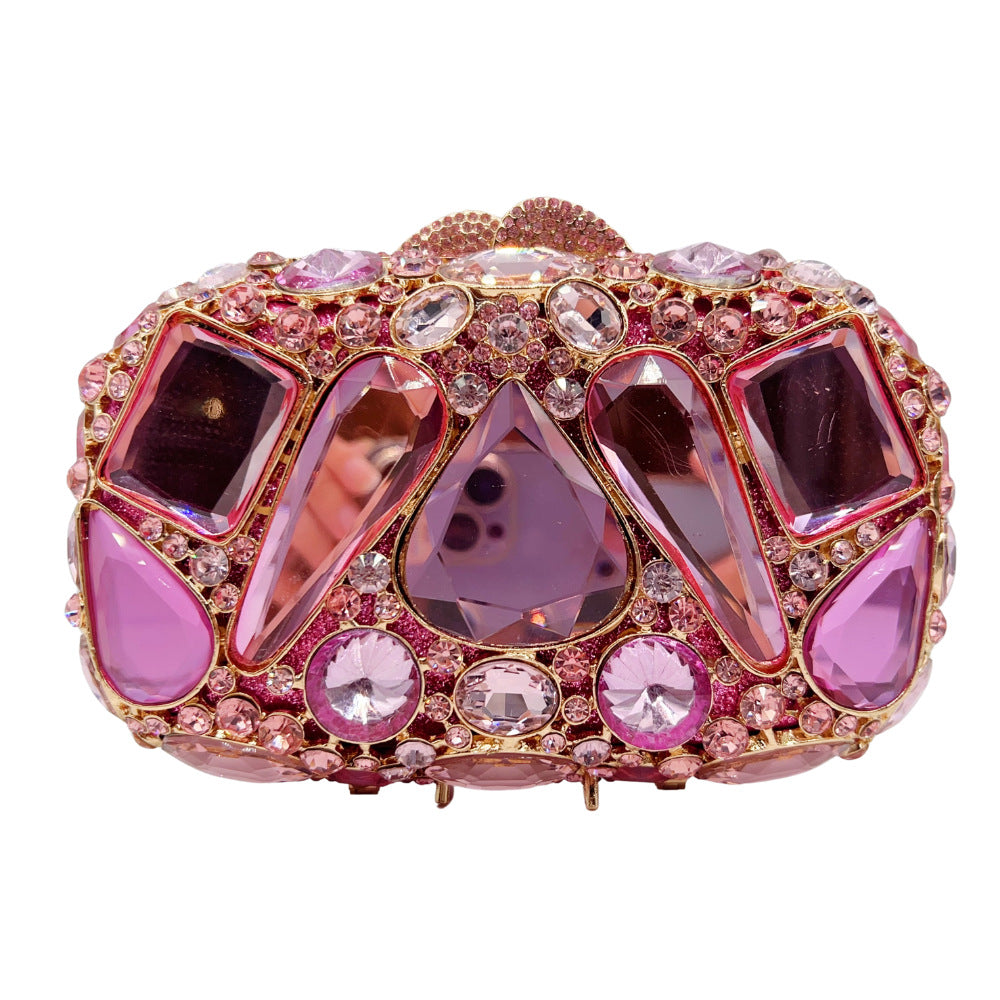 Diamond-Encrusted Evening Clutch Bag - Luxury Crystal Glass Drop Handbag for Women