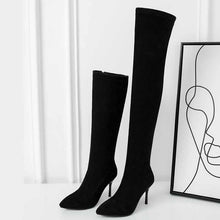 Load image into Gallery viewer, Women's Over-the-Knee Stiletto Boots – Suede High Heel Nightclub Boots