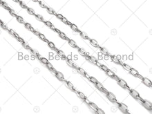 Load image into Gallery viewer, 5x8mm Stainless Steel Rectangular Chain by Yard, Silver Unfinished Jewelry Chains, Wholesale Chain, Non-tarnishing Chain, sku#A105
