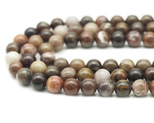 Load image into Gallery viewer, Natural Brown Petrified Wood Round Smooth Beads, Sku#U1314